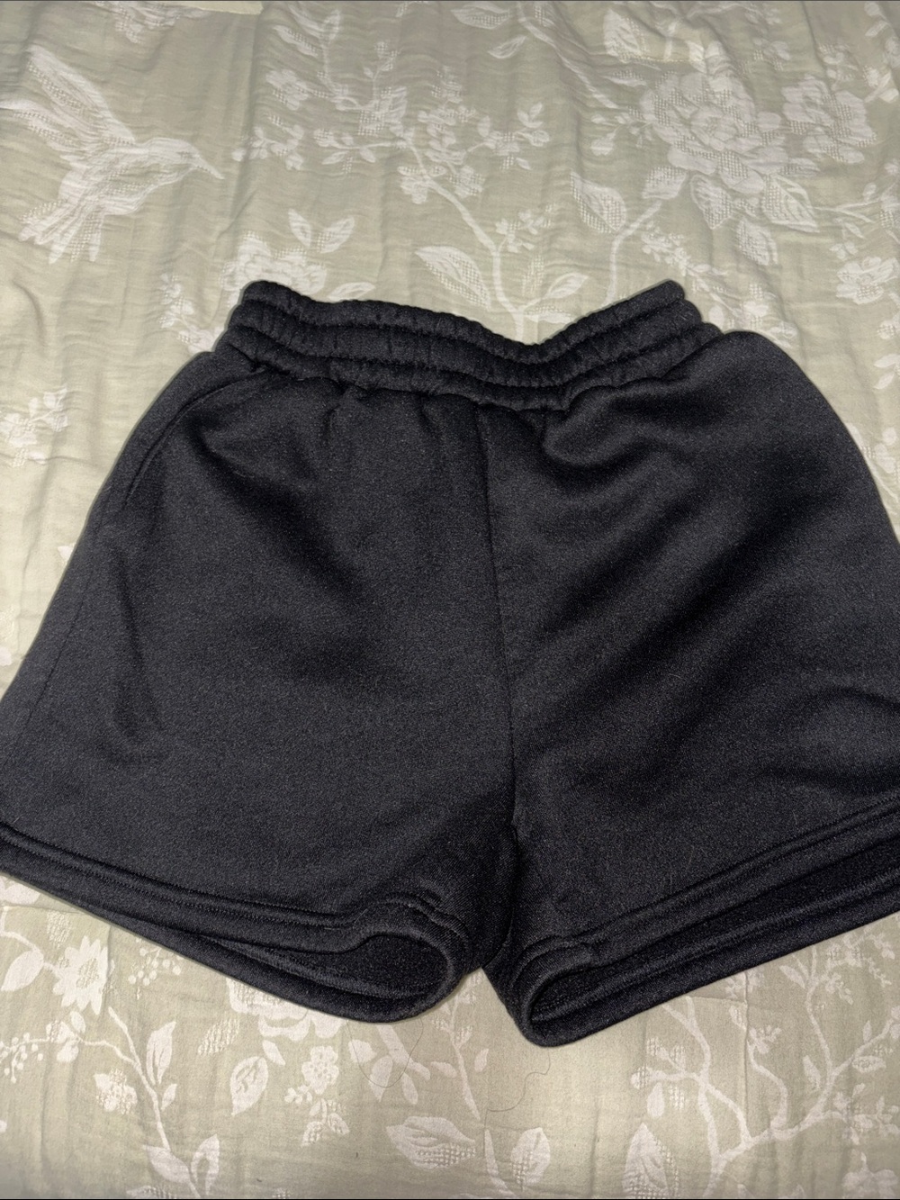 Women’s Black High-Waist Fleece Shorts